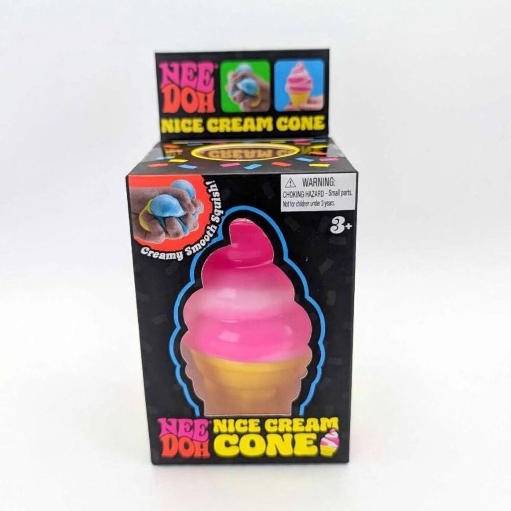 NeeDoh Nice Cream Cone Squishy Sensory Fidget Toy Schylling Pink Soft Serve NIB